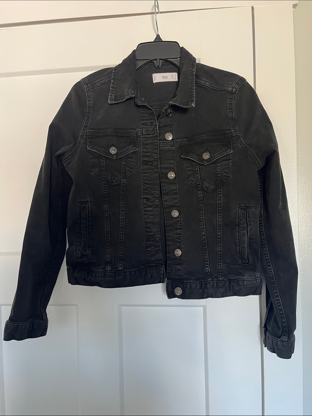 Mango Black Denim Jacket Small